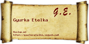 Gyurka Etelka névjegykártya